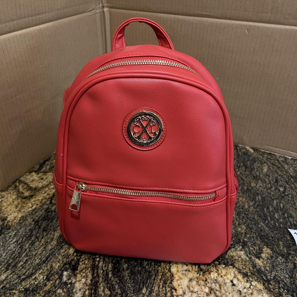 CXL by Christian Lacroix‎ Pine Caviar Backpack Red Faux Leather CXLH24981-RED
